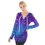 Realistic Night Sky With Constellations Tie Up T-Shirt