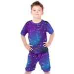 Realistic Night Sky With Constellations Kids  T-Shirt and Shorts Set