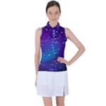 Realistic Night Sky With Constellations Women s Sleeveless Polo T-Shirt