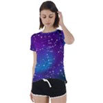 Realistic Night Sky With Constellations Short Sleeve Open Back T-Shirt