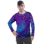 Realistic Night Sky With Constellations Men s Pique Long Sleeve T-Shirt