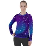 Realistic Night Sky With Constellations Women s Pique Long Sleeve T-Shirt