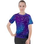 Realistic Night Sky With Constellations Women s Sport Raglan T-Shirt