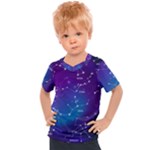 Realistic Night Sky With Constellations Kids  Sports T-Shirt