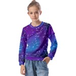 Realistic Night Sky With Constellations Kids  Long Sleeve T-Shirt with Frill 