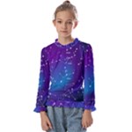 Realistic Night Sky With Constellations Kids  Frill Detail T-Shirt