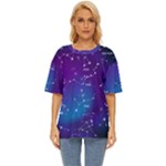 Realistic Night Sky With Constellations Oversized Basic T-Shirt