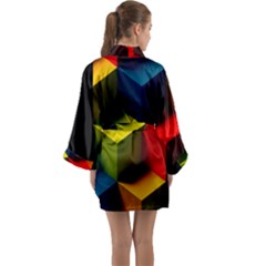Long Sleeve Satin Kimono 