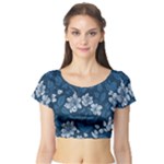Pattern Flower Nature Short Sleeve Crop Top