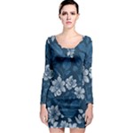 Pattern Flower Nature Long Sleeve Bodycon Dress