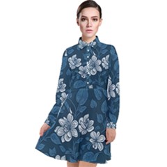 Long Sleeve Chiffon Shirt Dress 