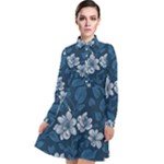 Pattern Flower Nature Long Sleeve Chiffon Shirt Dress