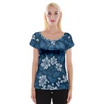 Pattern Flower Nature Cap Sleeve Top