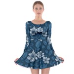 Pattern Flower Nature Long Sleeve Skater Dress