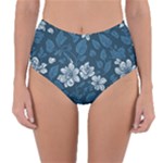 Pattern Flower Nature Reversible High-Waist Bikini Bottoms