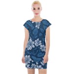 Pattern Flower Nature Cap Sleeve Bodycon Dress