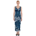 Pattern Flower Nature Fitted Maxi Dress