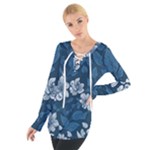 Pattern Flower Nature Tie Up T-Shirt