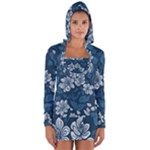Pattern Flower Nature Long Sleeve Hooded T-shirt