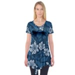Pattern Flower Nature Short Sleeve Tunic 