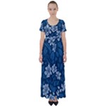 Pattern Flower Nature High Waist Short Sleeve Maxi Dress