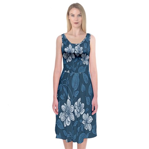 Pattern Flower Nature Midi Sleeveless Dress from ArtsNow.com