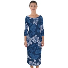 Quarter Sleeve Midi Bodycon Dress 