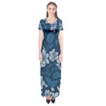 Pattern Flower Nature Short Sleeve Maxi Dress