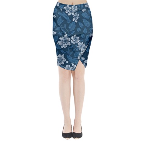 Pattern Flower Nature Midi Wrap Pencil Skirt from ArtsNow.com