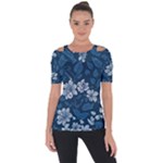 Pattern Flower Nature Shoulder Cut Out Short Sleeve Top