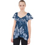 Pattern Flower Nature Lace Front Dolly Top