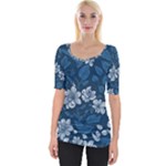 Pattern Flower Nature Wide Neckline T-Shirt