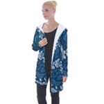 Pattern Flower Nature Longline Hooded Cardigan