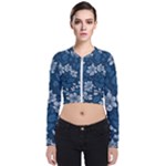 Pattern Flower Nature Long Sleeve Zip Up Bomber Jacket