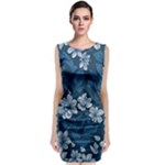 Pattern Flower Nature Sleeveless Velvet Midi Dress
