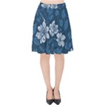 Pattern Flower Nature Velvet High Waist Skirt