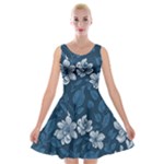 Pattern Flower Nature Velvet Skater Dress
