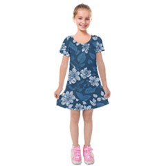 Pattern Flower Nature Kids  Short Sleeve Velvet Dress from ArtsNow.com