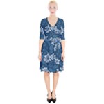 Pattern Flower Nature Wrap Up Cocktail Dress