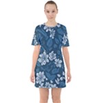 Pattern Flower Nature Sixties Short Sleeve Mini Dress