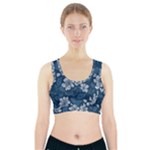 Pattern Flower Nature Sports Bra With Pocket