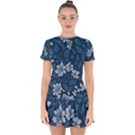 Pattern Flower Nature Drop Hem Mini Chiffon Dress