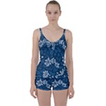 Pattern Flower Nature Tie Front Two Piece Tankini