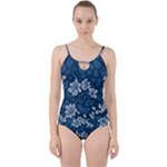 Pattern Flower Nature Cut Out Top Tankini Set