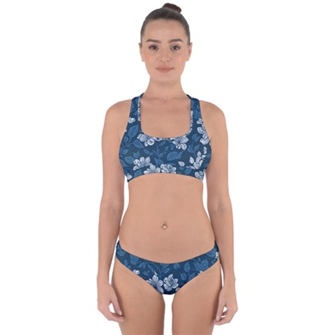 Pattern Flower Nature Cross Back Hipster Bikini Set from ArtsNow.com