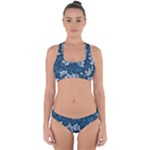 Pattern Flower Nature Cross Back Hipster Bikini Set