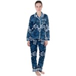 Pattern Flower Nature Women s Long Sleeve Satin Pajamas Set	