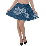 Pattern Flower Nature Velvet Skater Skirt