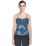 Pattern Flower Nature Velvet Spaghetti Strap Top