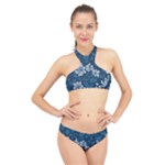 Pattern Flower Nature High Neck Bikini Set
